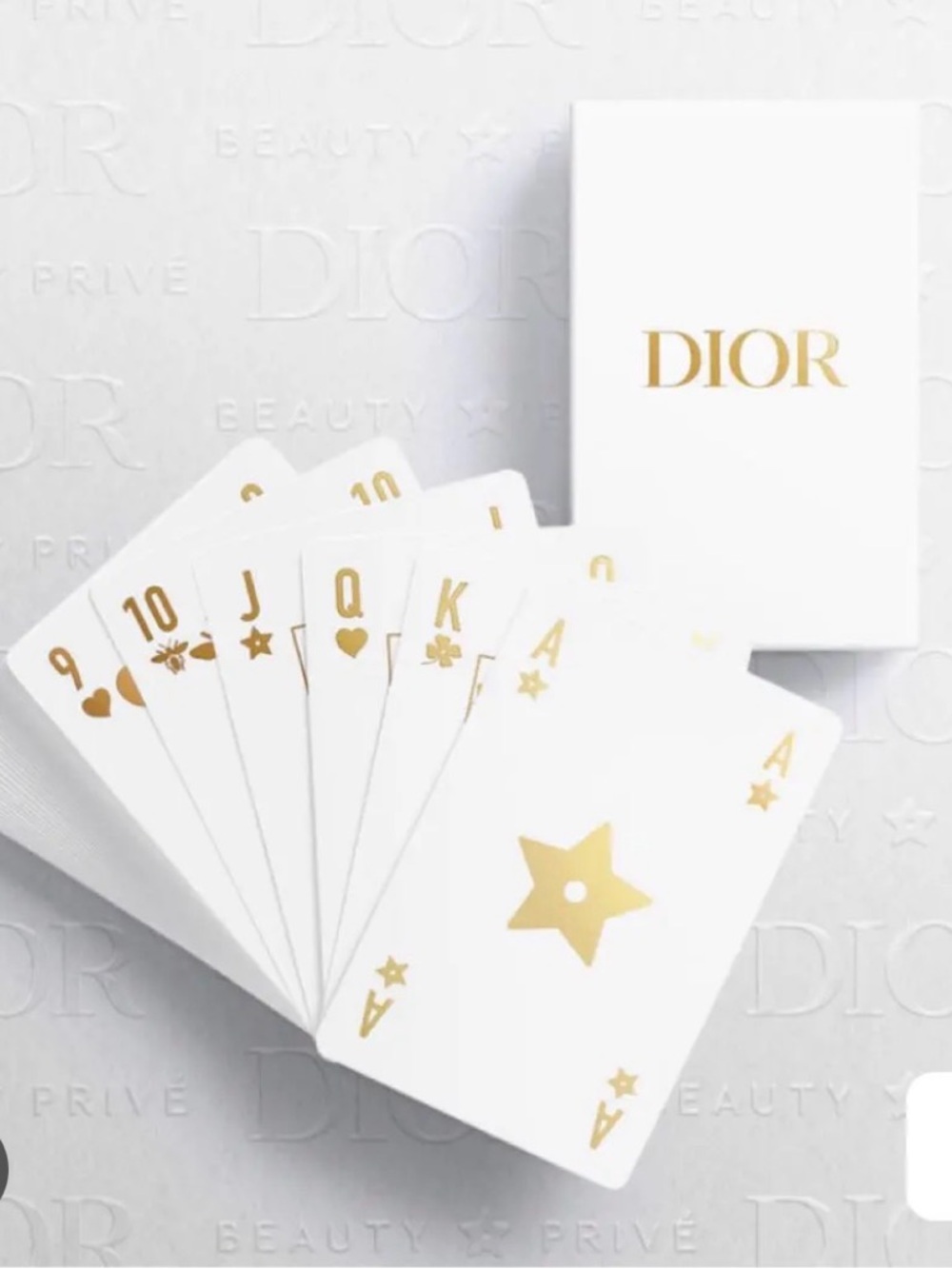 New Dior monogram gold white playing cards